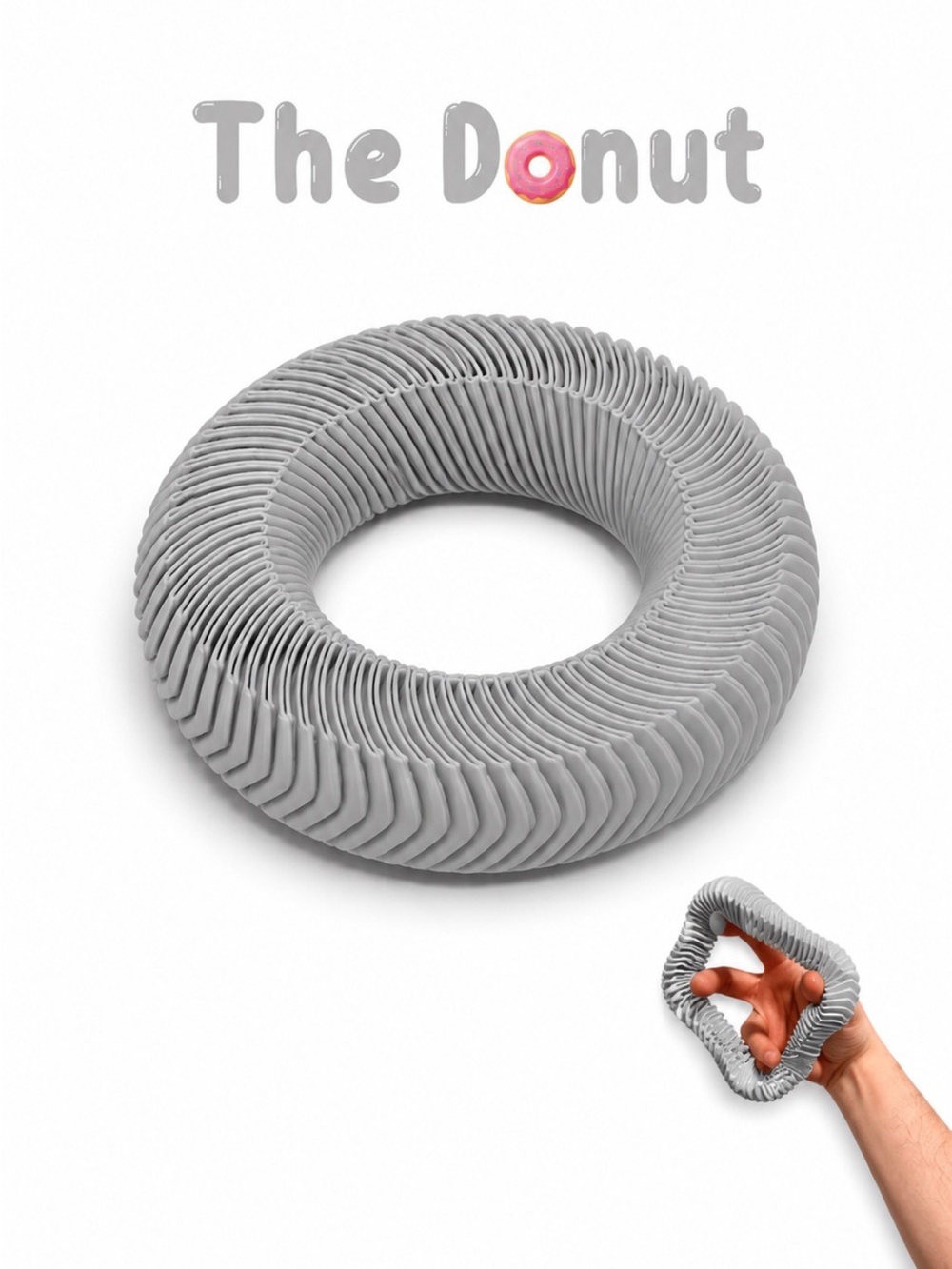 The Donut Stretch Ring - Gray fidget toy